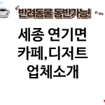 세종 연기면 카페,디저트 업체소개